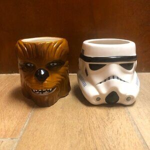 Set of 2 Star Wars Mugs 3D Chewbacca and Storm Trooper